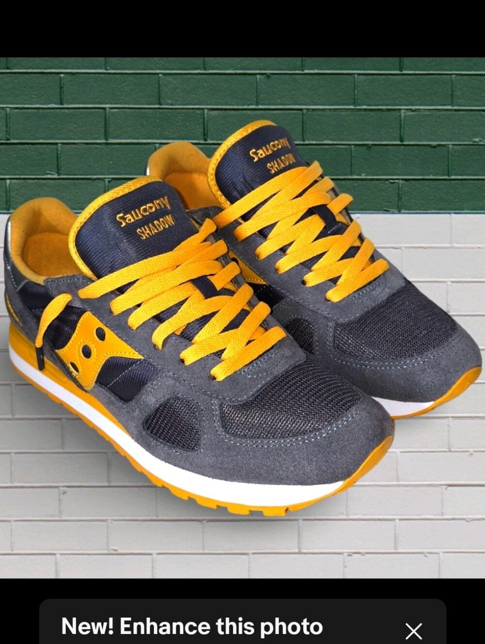 Saucony Jazz Original Mustard Yellow Grey Suede Mens Size 9 S2108-733